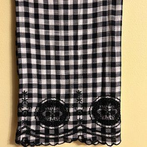 Talbots Gingham Embroidered Scarf